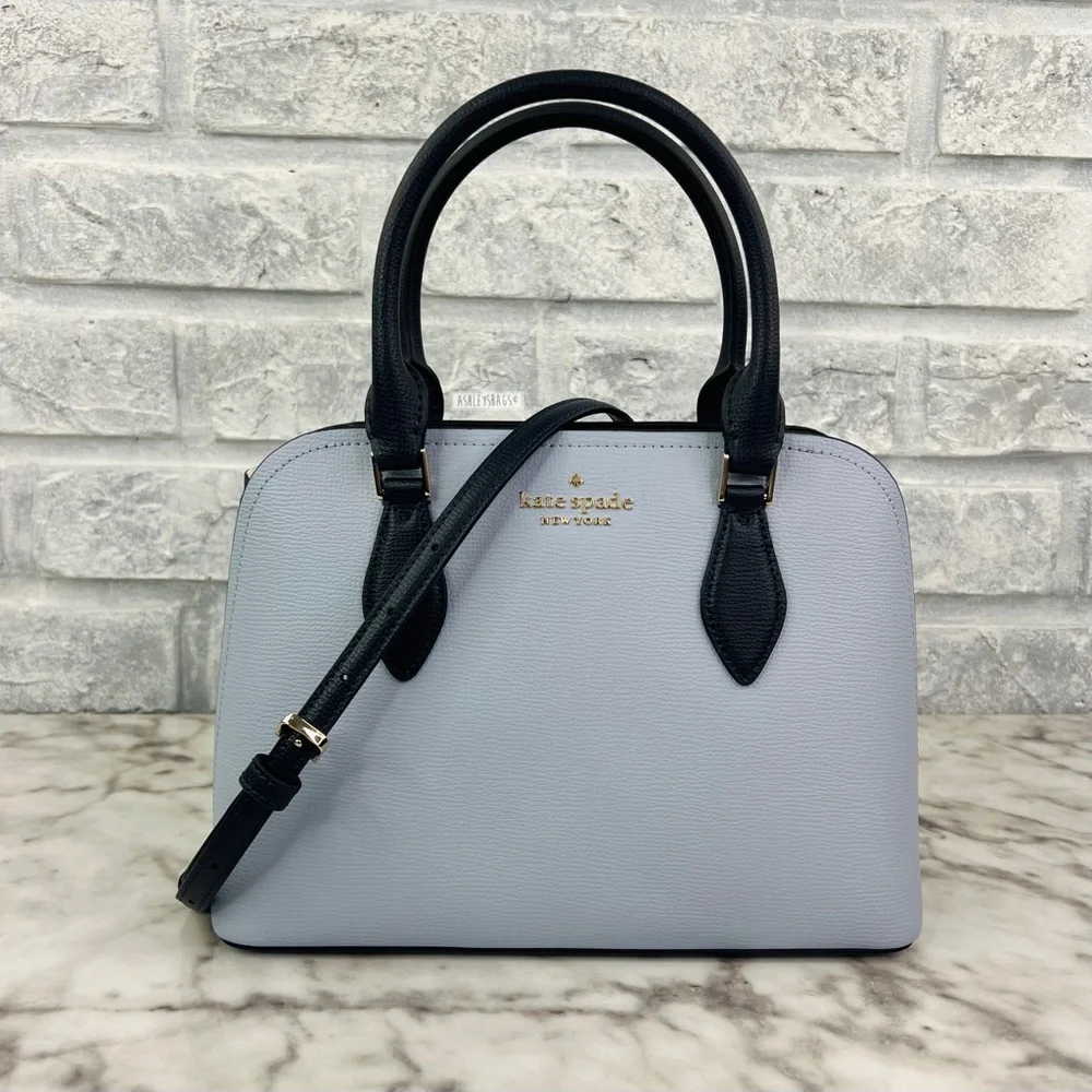 Kate Spade Darcy Colorblock Small Satchel Crossbody In Pale Hydra Blue